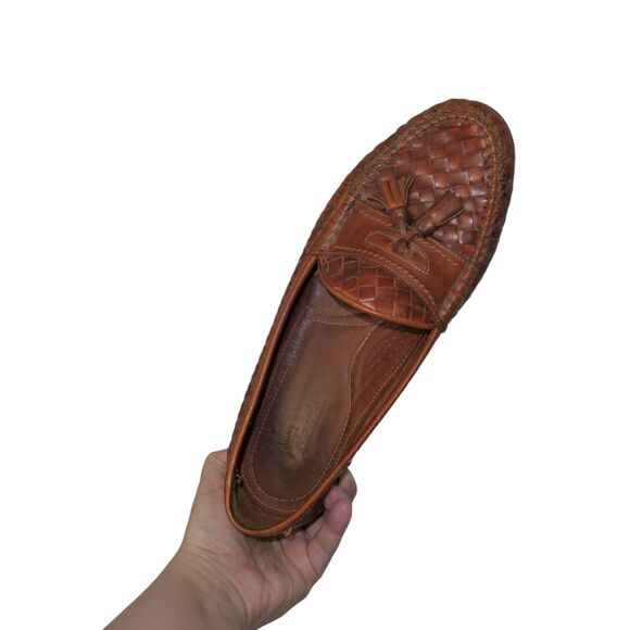 Allen Edmonds Tobago Tassel Loafers Size 11 D Brandy Brown Leather Made in Italy main image 8